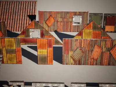 Modular Iron House 27 Assets Low-poly 3D model