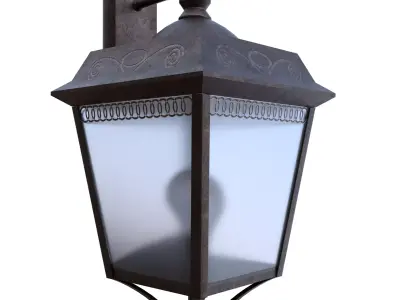 Outdoor Wall Lantern PBR All Quads Blender Low Poly Low-poly 3D model