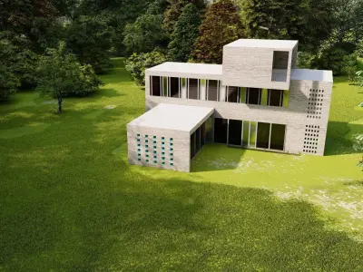 Forest villa-Casa Scene-Modern Villa 3D model