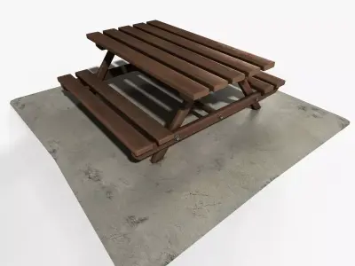 Picnic Table Low-poly 3D model