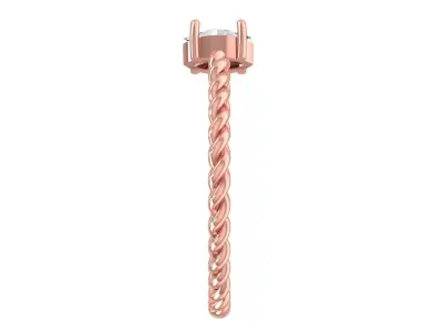 Solitaire Women Light Weight Marquise stone Twisted Band Ring 3D print model purchase