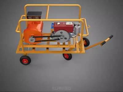 GENERATOR SET GENSET CART STEERING HANDLE LEVER RANGE CONTROL KW 3D model