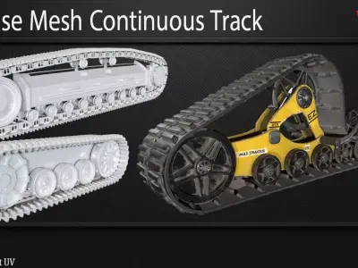 20 Base Mesh Continuous Track  Vol 02 Game Ready Low-poly 3D model