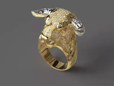 Cown Ring 3D print model