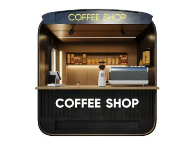 Coffee Shop 01 by Devran3D 3D model