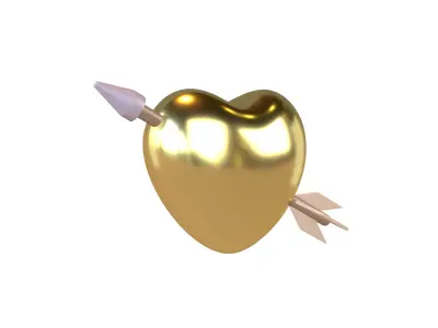 Heart With Arrow v1 010 Low-poly 3D model