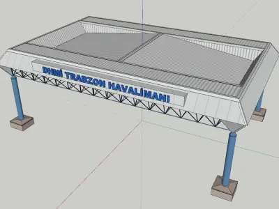 LTCG - Trabzon Airport - Gatehouse Building Roof Structure Low-poly 3D model