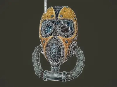 Tech priest mask Low-poly 3D model