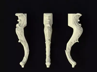 leg High quality 3d models for processing on a cnc machine  3D model 18