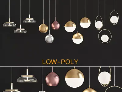 Ceiling Light Collection 3d model Low-poly 3D model