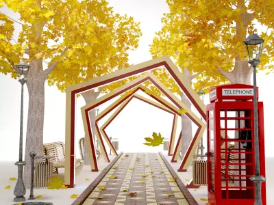  Urban environment Low-poly 3D model