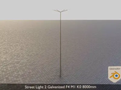 Street Light 2 Galvanized F4 M1 K0 8000mm Low-poly 3D model
