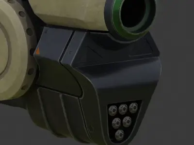 Ski-Fi Blaster Low-poly 3D model