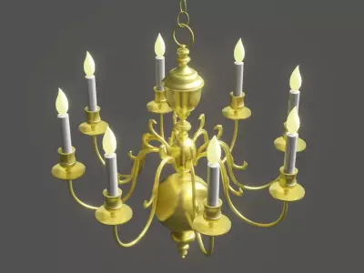Chandelier GOLD 3D model purchase