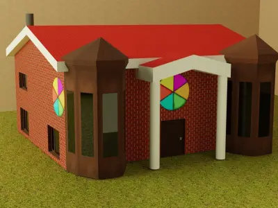 5 Low-Poly Houses Low-poly 3D model