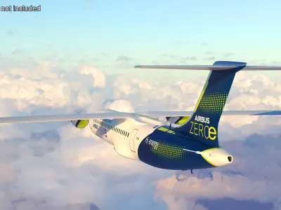  Airbus ZEROe Turboprop Rigged for Maya 