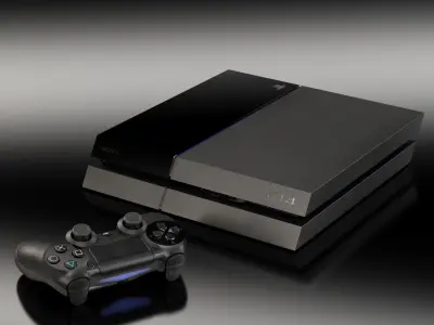 Sony PlayStation 4 Black White Grey Colors Low-poly 3D model