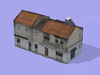 Rural Self-built House Low-poly 3D model
