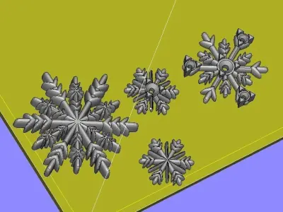 141212 D Snowflakes details  3D print model