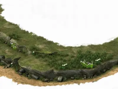 Explore the mountains - hillside - mountain road 5 3D model
