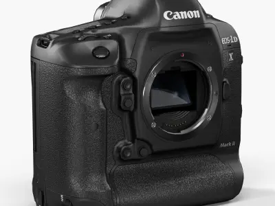 Canon EOS-1D X Mark II DSLR camera Low-poly 3D model