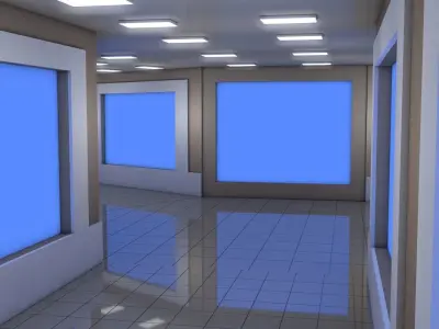 Sci Fi Corridor  Low-poly 3D model