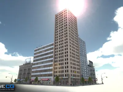 NYC Block 7 Unity Low-poly 3D model