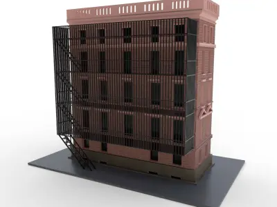 NYC Building 1 - PBR Low-poly 3D model