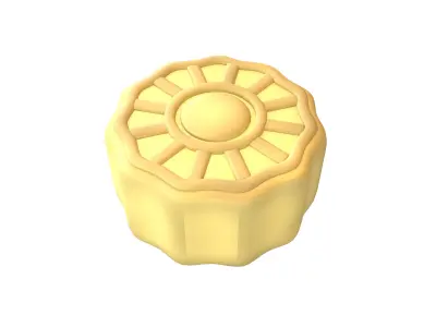 Moon Cake v2 002 Low-poly 3D model