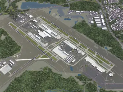 Raleigh - Durham Airport - RDU Low-poly 3D model