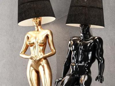 Hommer human lampshade Floor lamp Collection Pose07 3D model