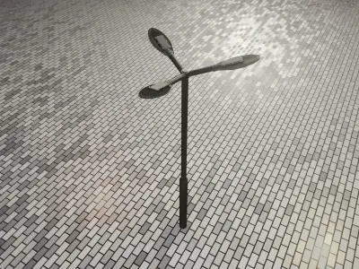 Sci-Fi Street Light 14 version 3 3m with pole 3 Low-poly 3D model