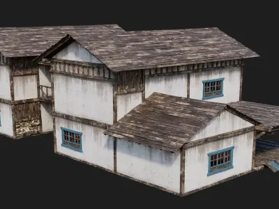 Old House Building 4K Textures GameReady 167 Low-poly 3D model
