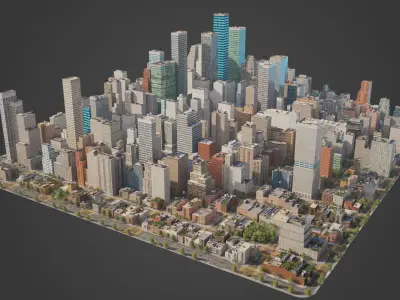 Realistic City S4 MAYA Low-poly 3D model