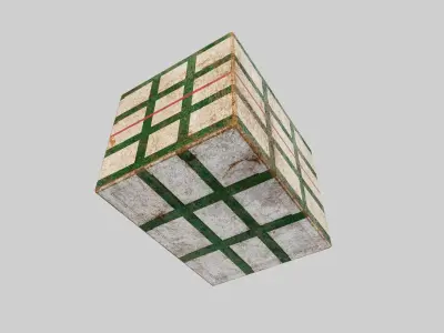 Hong Kong Street Styrofoam Green Box 3D model