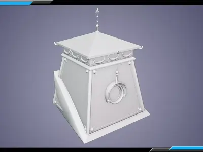Building Architecture Element Textured Base Mesh 04 Low-poly 3D model