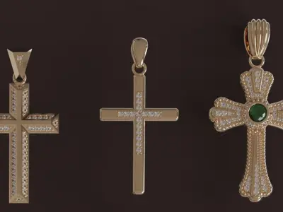 Diamond Cross Pendants Limited Edition Designer Collection 3D print model