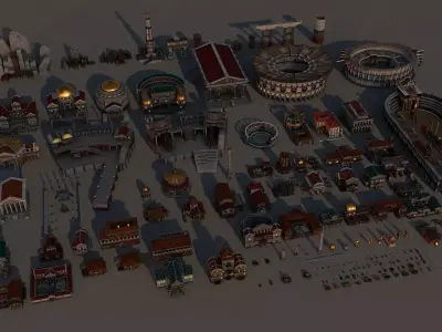 Mega Roma - Greek City Pack Low-poly 3D model