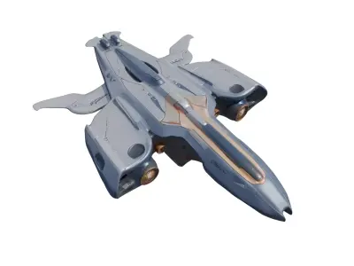SkyRacer X9  Futuristic Hovercraft Spaceship Low-poly 3D model