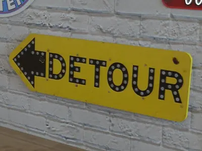 ROAD SIGNS PACK Low-poly 3D model