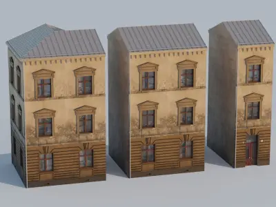 Building modular european old id 2 Low-poly 3D model