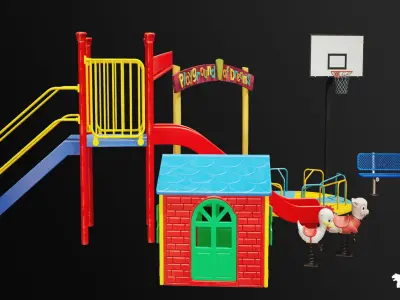 Playground Equipment VOL 3 Low-poly 3D model