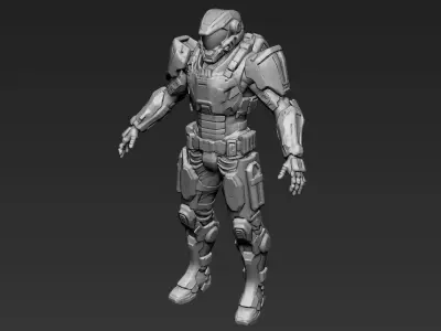 Sci-Fi Military Armour Basemesh 005 3D model