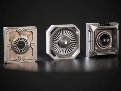 Sci-fi City Builder Low-poly 3D model