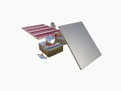 Satellite J10 China - SciFi Space Design Low-poly 3D model
