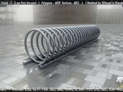Spiral Bike Stand -2- Low-Poly Version Low-poly 3D model