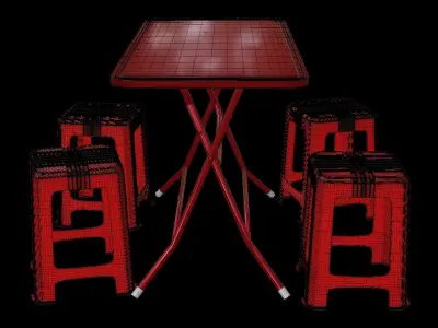 Thai Street Food table 3D model