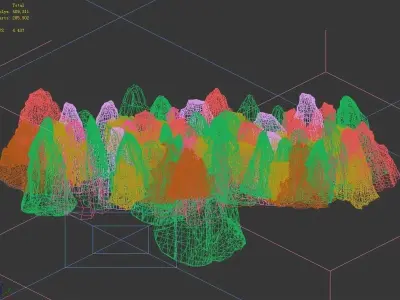 3d illustration - Cliff Stones 02 3D model