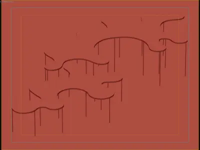 Organic Outdoor Canopy Sunshade with Wooden Decking 3D model