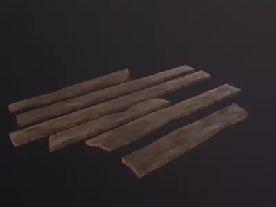Wooden planks 3D Model Low-poly 3D model